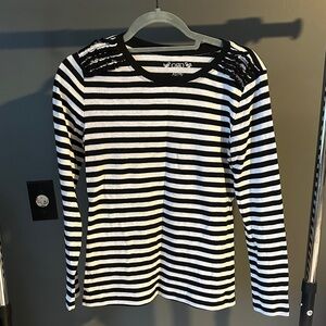 Cato Black and White Striped Top